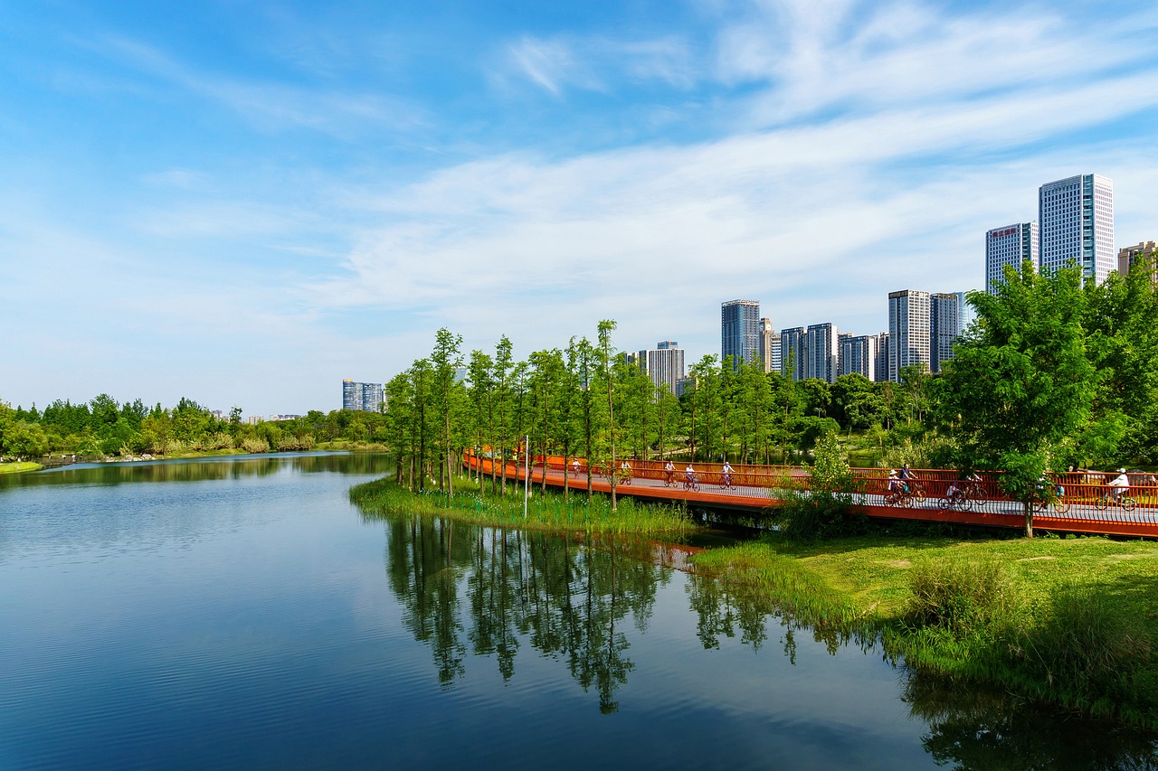 asia, chengdu, lake